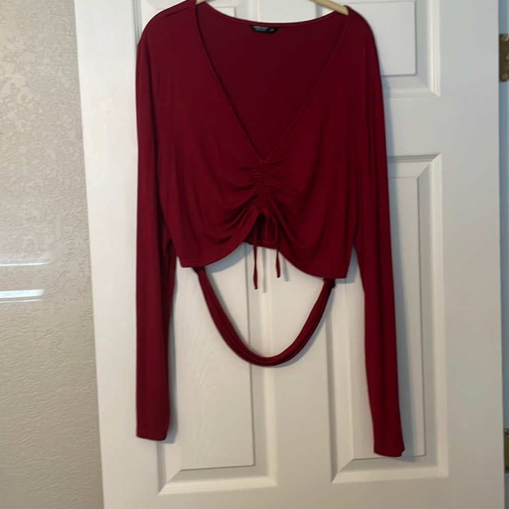 SHEIN curve 4XL red crop top